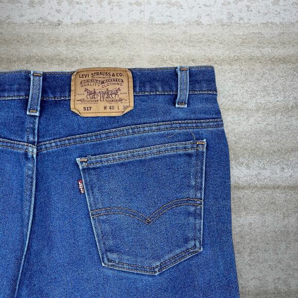Vintage Levis 517 Jeans Bootcut Flared Fit Made in USA Dark Wash 90s - Picture 3 of 6